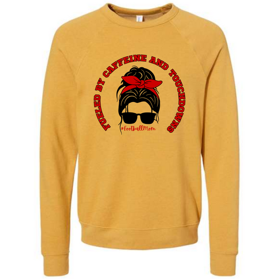 Football Moms Fueled By - Sponge Fleece Raglan Sweatshirt - Assorted Colors