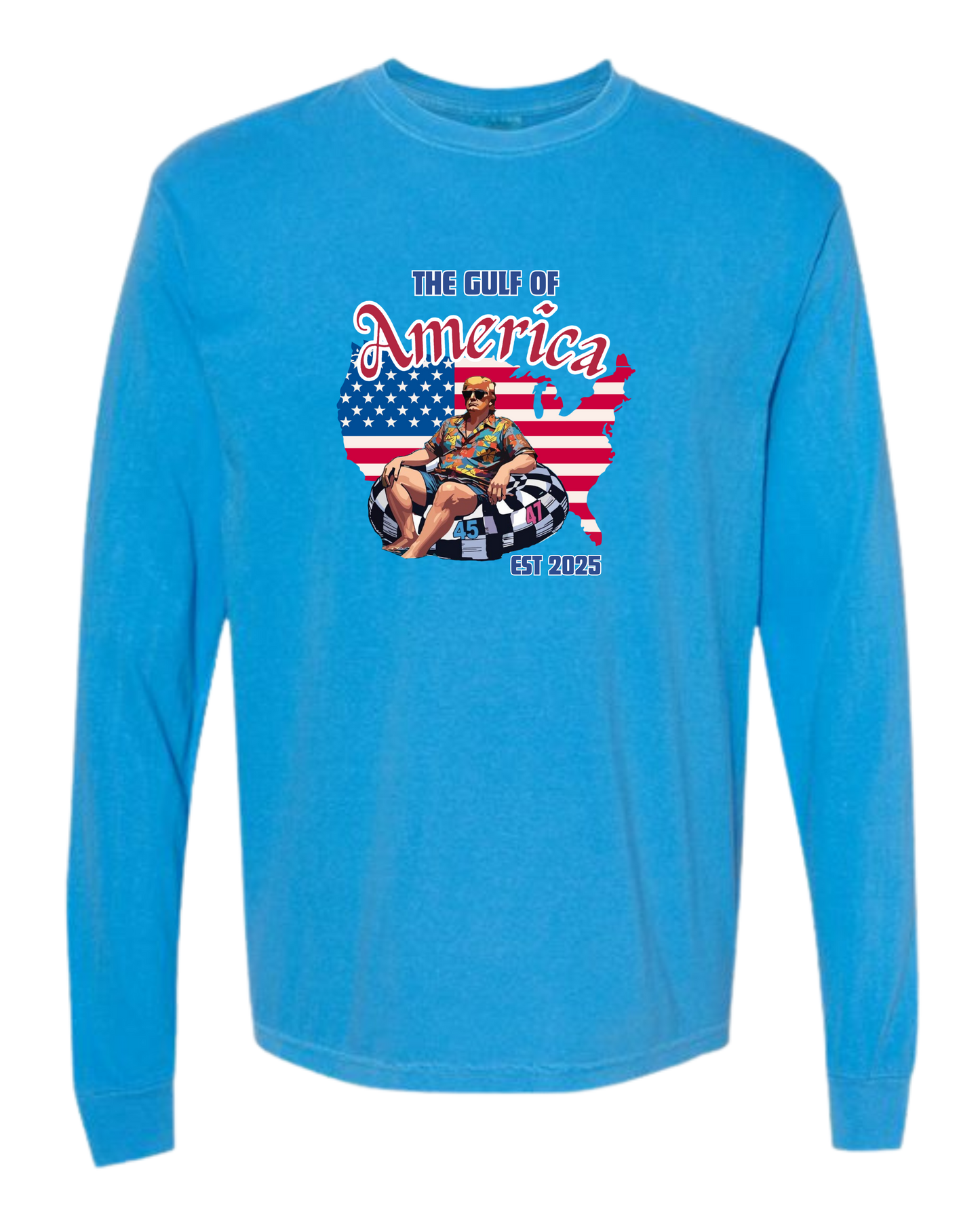 The Gulf of America - Comfort Colors - Heavyweight Long Sleeve Tee - Blues & Greens