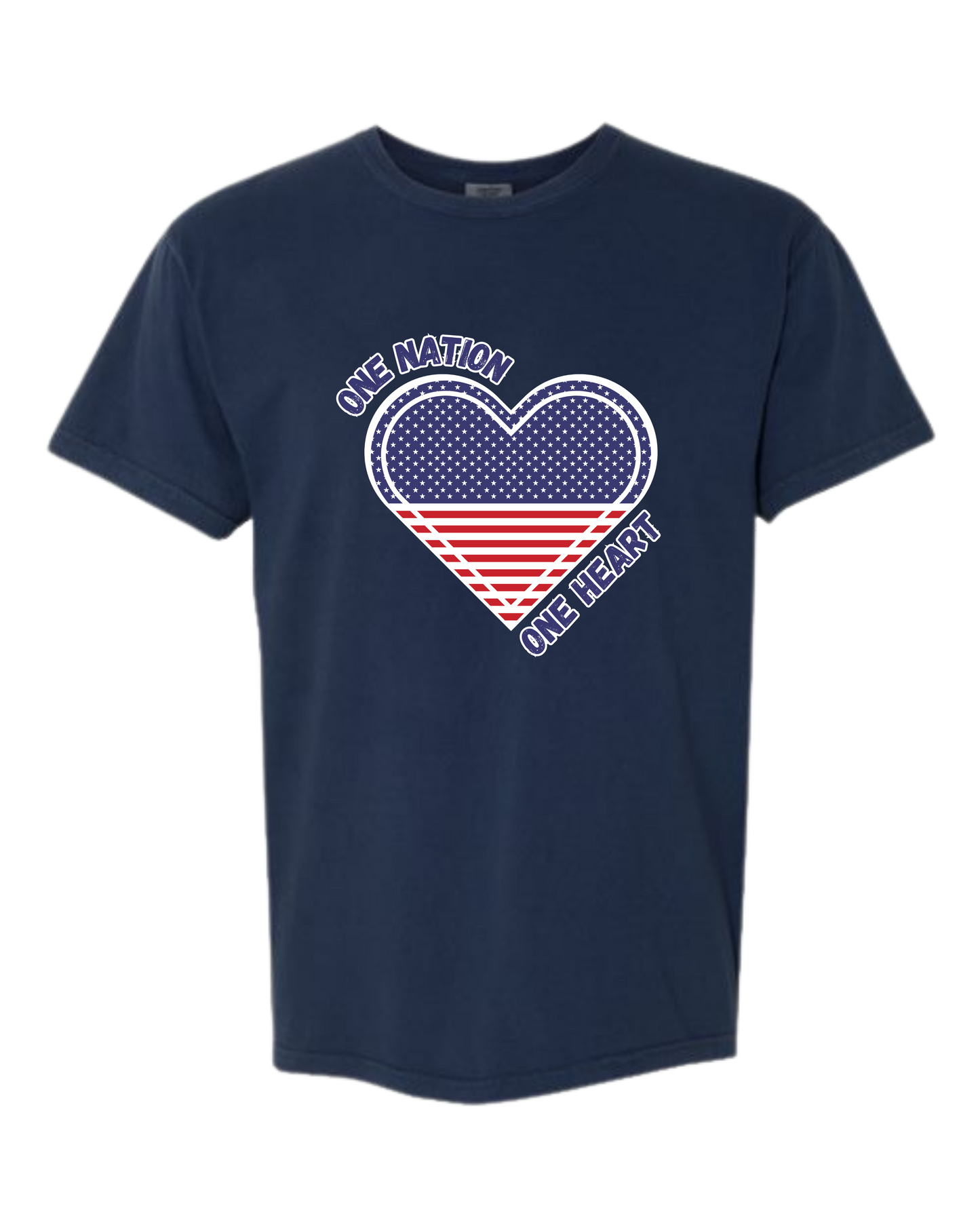 One Nation One Heart - Comfort Colors - Heavyweight Unisex Tee - Blues