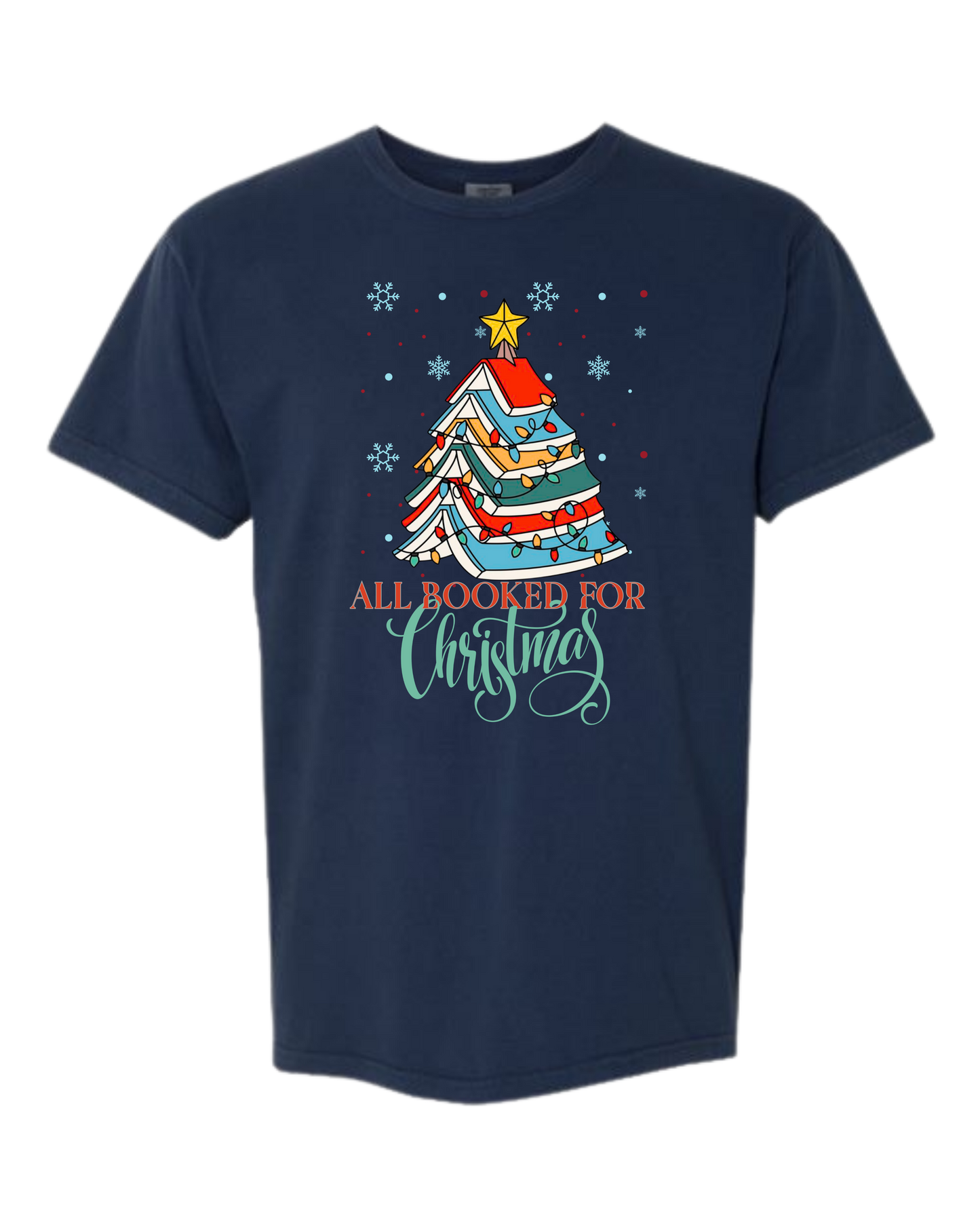 All Booked For Christmas - Comfort Colors - Heavyweight Unisex Tee - Blues