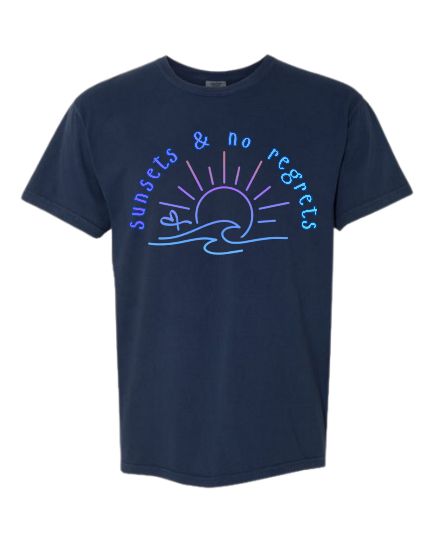 Sunsets & No Regrets - Comfort Colors - Heavyweight Unisex Tee - Blues