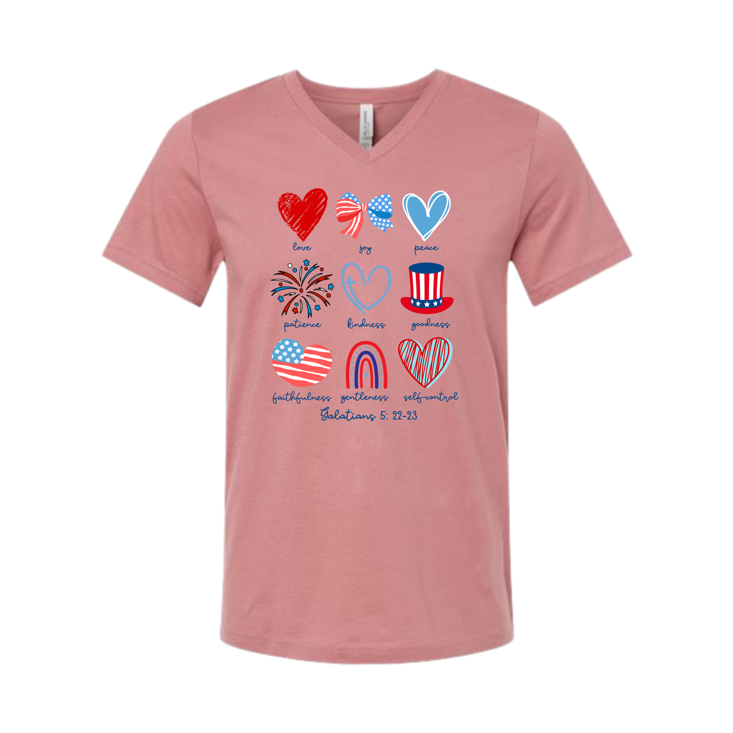 Galatians 5 - Patriotic - Bella+Canvas - Unisex V-Neck - Assorted Colors