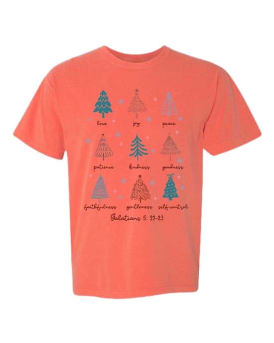 Galatians 5 - Christmas - Comfort Colors - Heavyweight Unisex Tee - Yellows, Oranges
