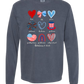 Galatians 5 - Patriotic - Comfort Colors - Heavyweight Long Sleeve Tee - Blues & Greens