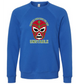 Masked Because We Are Unstable - Sponge Fleece Raglan Sweatshirt - Blues, Greens, Purple, and Black