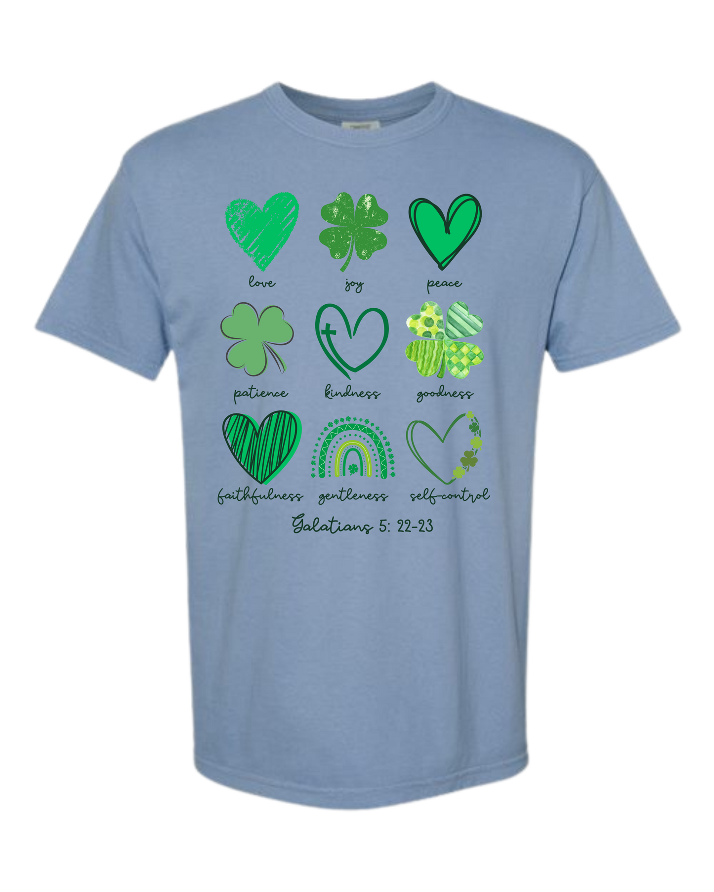 Galatians 5 - St Patrick's Day - Comfort Colors - Heavyweight Unisex Tee - Blues