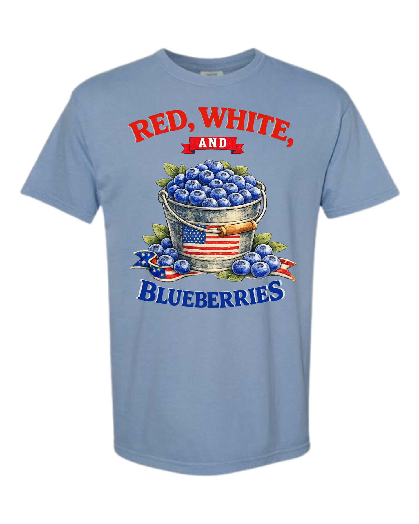 Red, White, And Blueberries - Comfort Colors - Heavyweight Unisex Tee - Blues