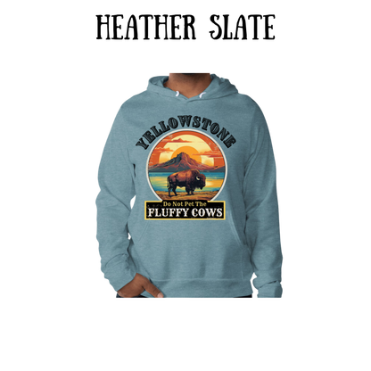 CP - Yellowstone: Fluffy Cows - Sponge Fleece Hoodie - Greens, Neutrals