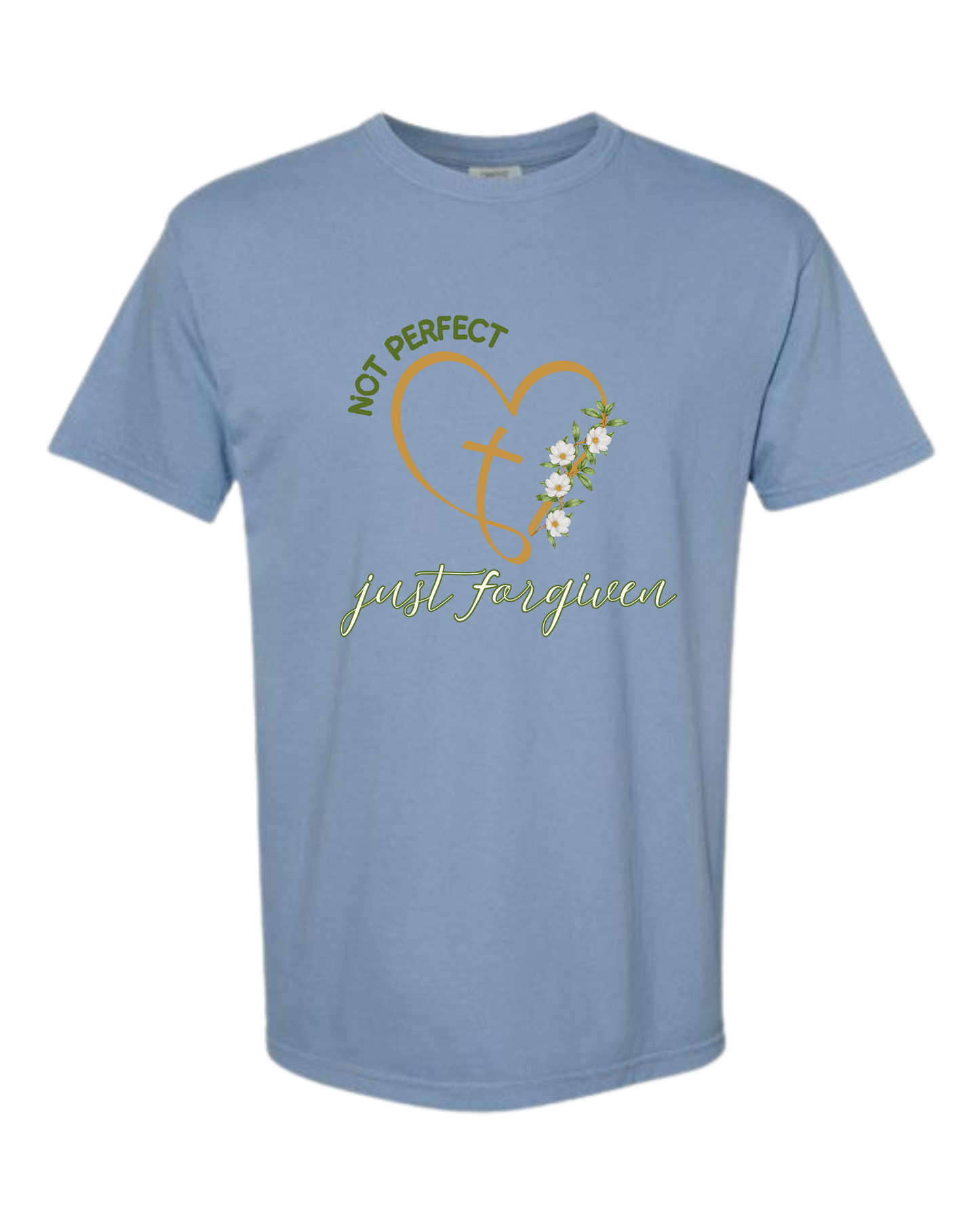 Not Perfect Just Forgiven - Comfort Colors - Heavyweight Unisex Tee - Blues