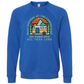 What Happens At The Campground - Sponge Fleece Raglan Sweatshirt - Blues, Greens, Purple, and Black