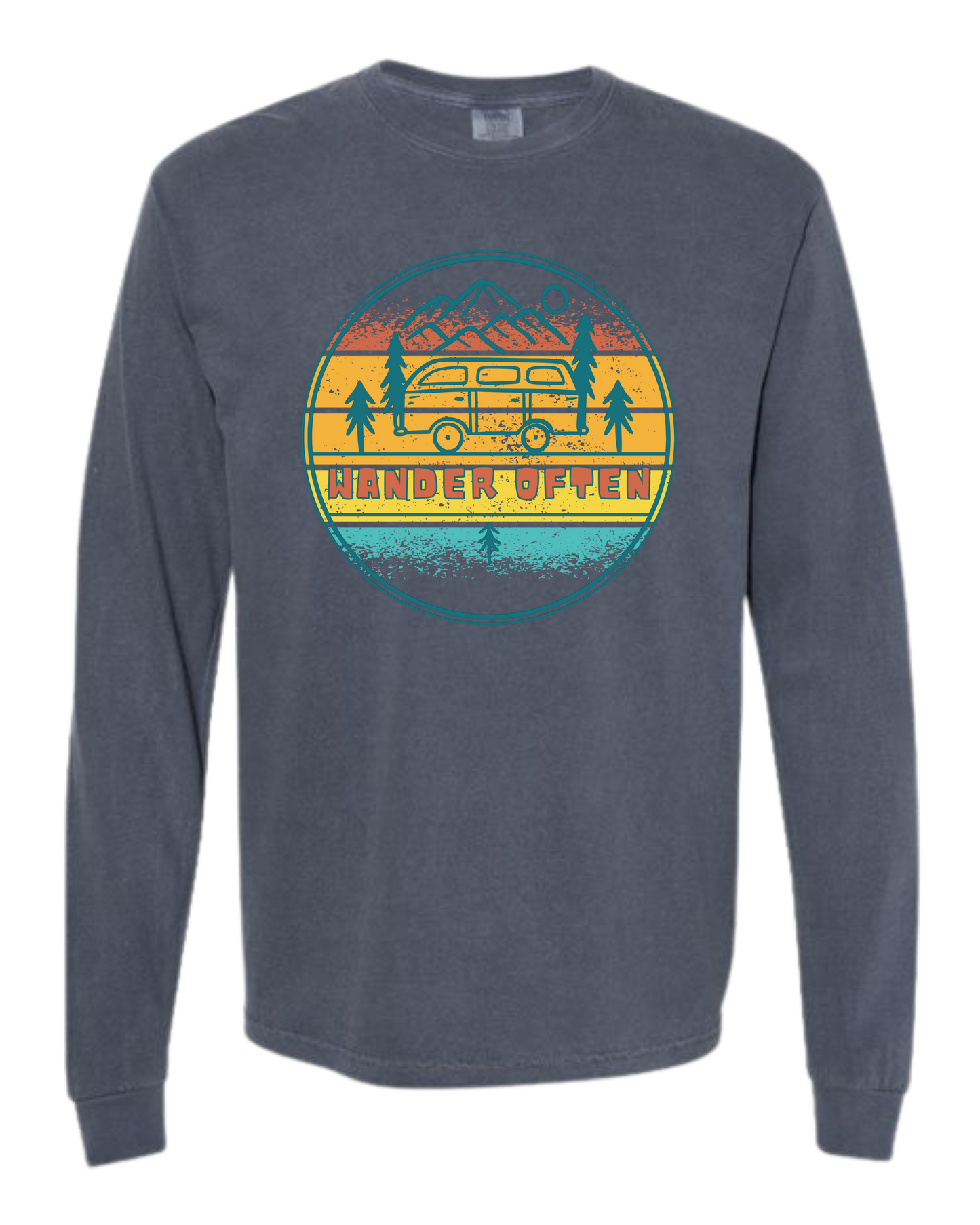 Wander Often - Comfort Colors - Heavyweight Long Sleeve Tee - Blues & Greens