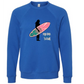 Mana in My Soul - Sponge Fleece Raglan Sweatshirt - Blues, Greens, Purple, and Black