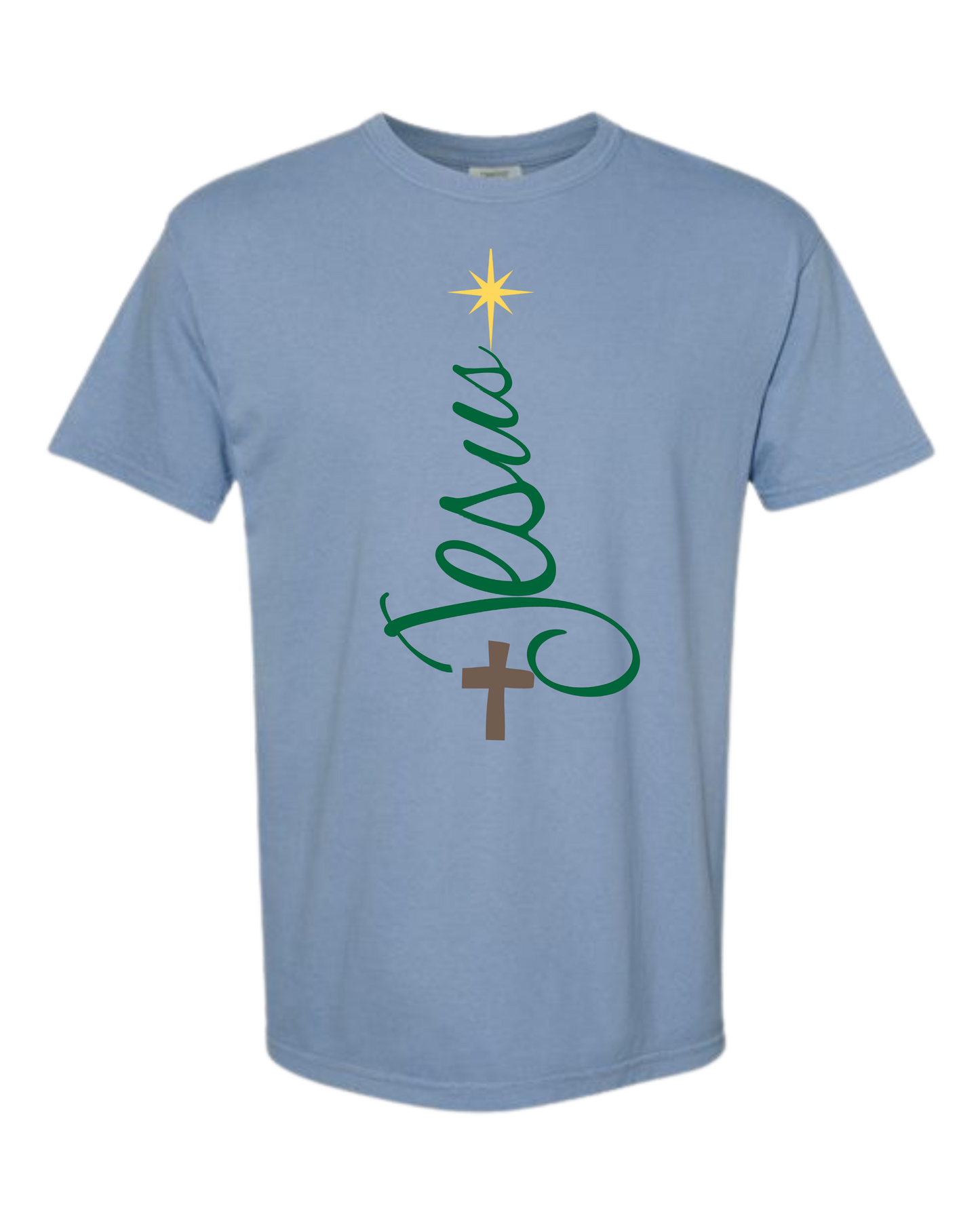 Jesus Tree - Comfort Colors - Heavyweight Unisex Tee - Blues