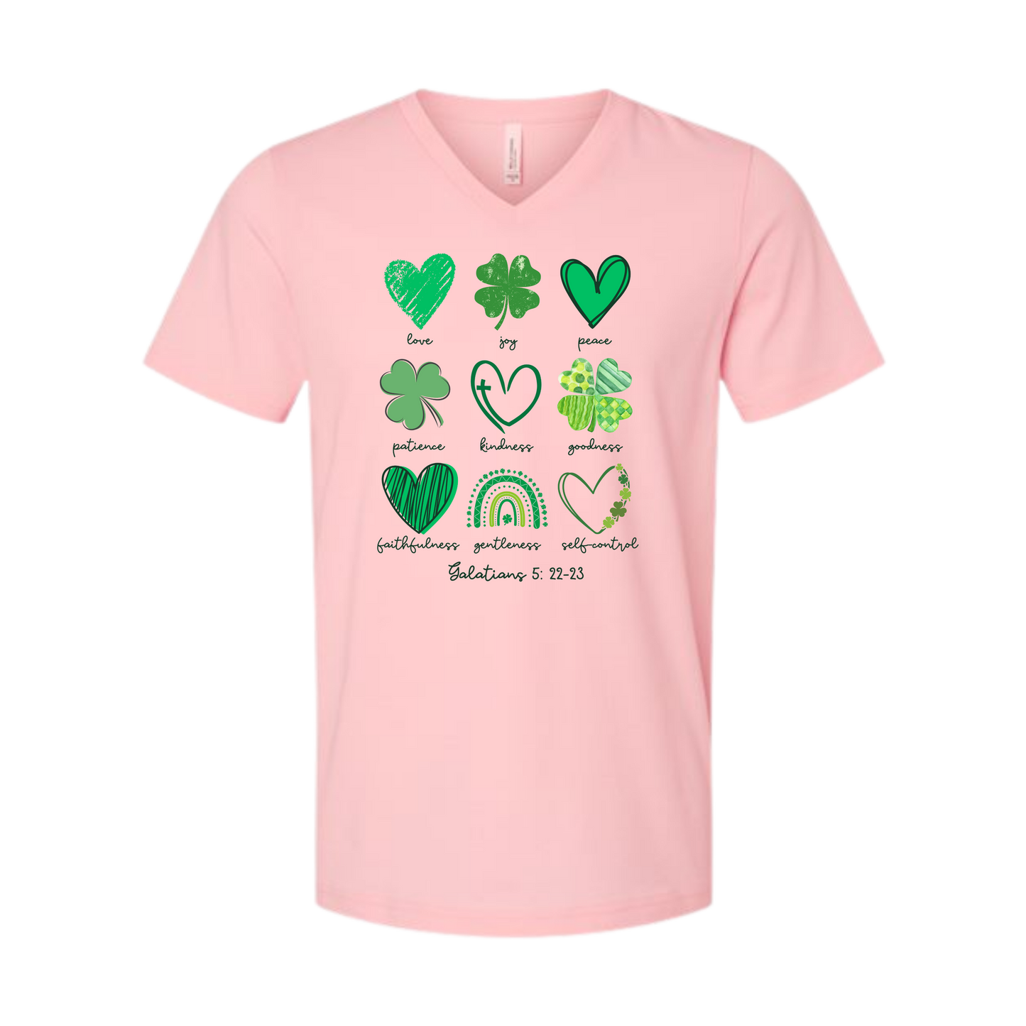 Galatians 5 - St Patrick's Day - Bella+Canvas - Unisex V-Neck - Assorted Colors