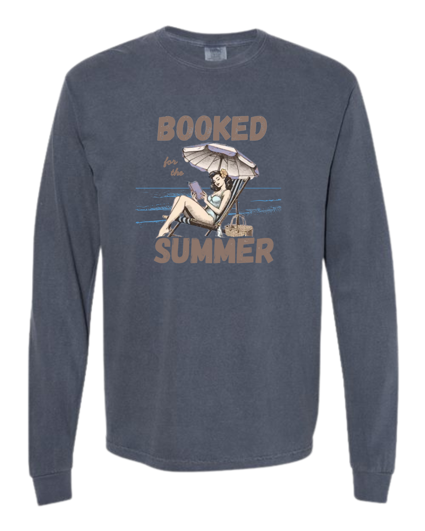 Booked for the Summer - Comfort Colors - Heavyweight Long Sleeve Tee - Blues & Greens
