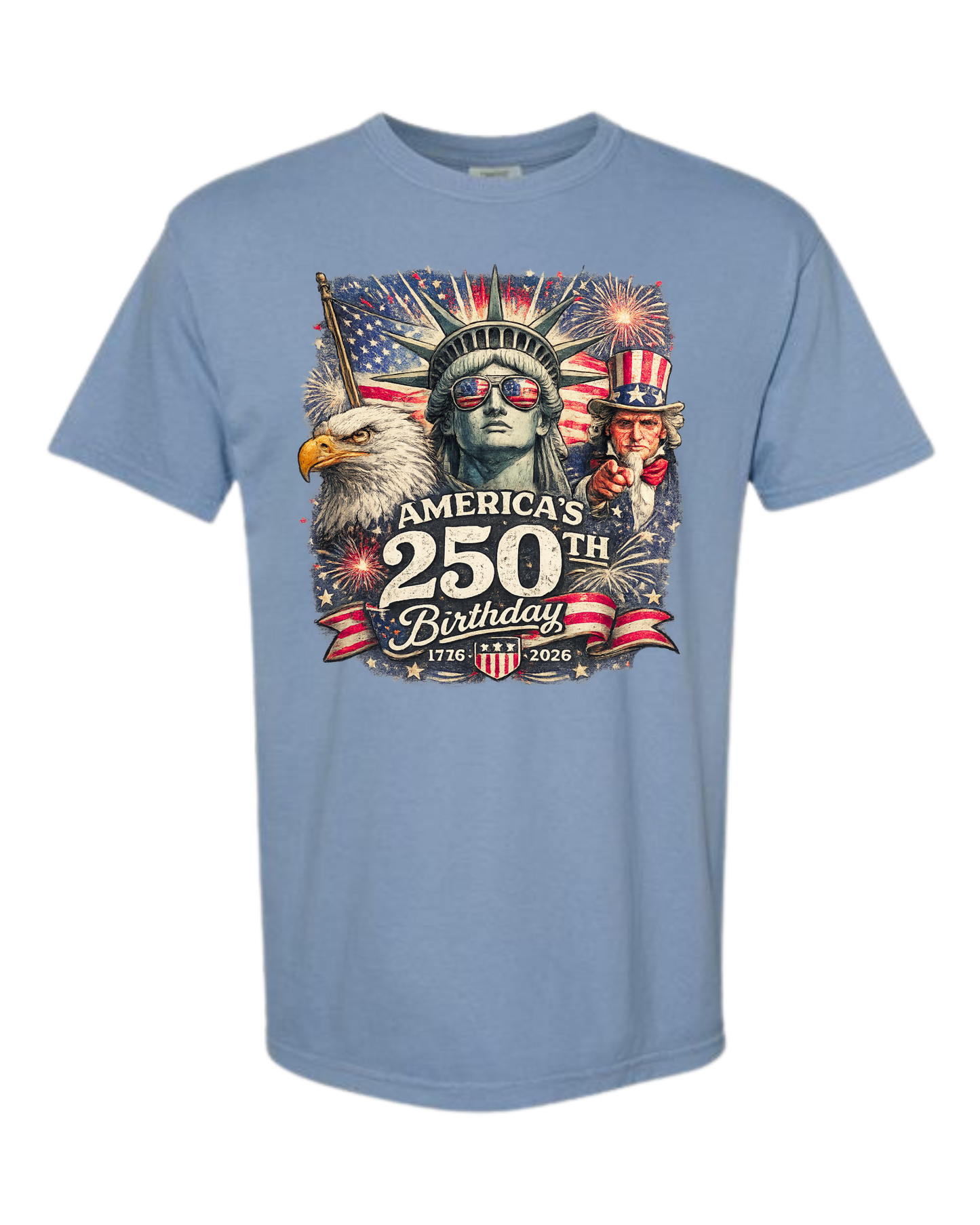 America's 250th Birthday - Comfort Colors - Heavyweight Unisex Tee - Blues