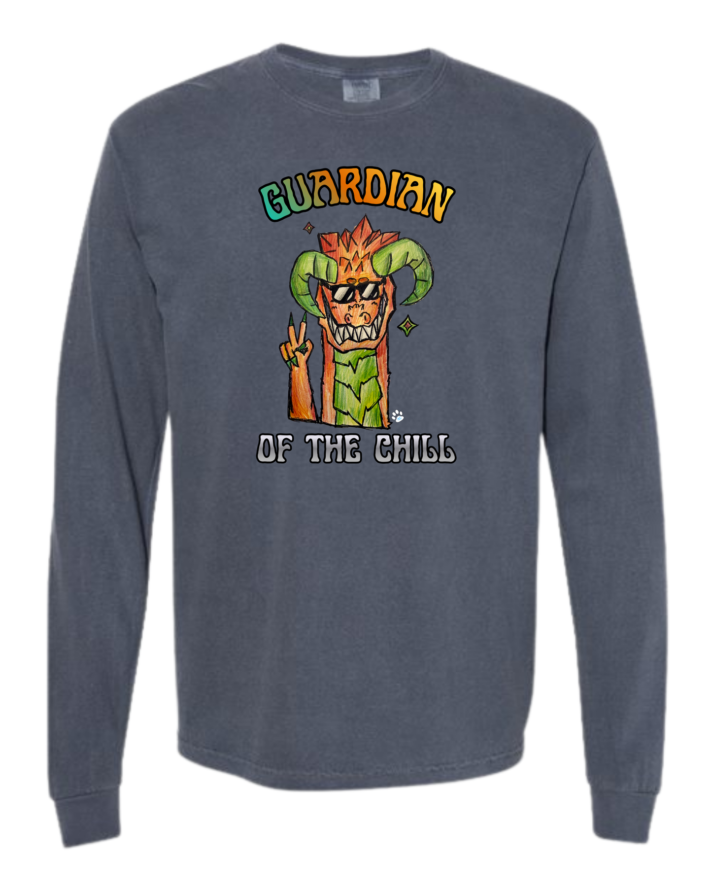 Guardian of The Chill - Comfort Colors - Heavyweight Long Sleeve Tee - Blues & Greens