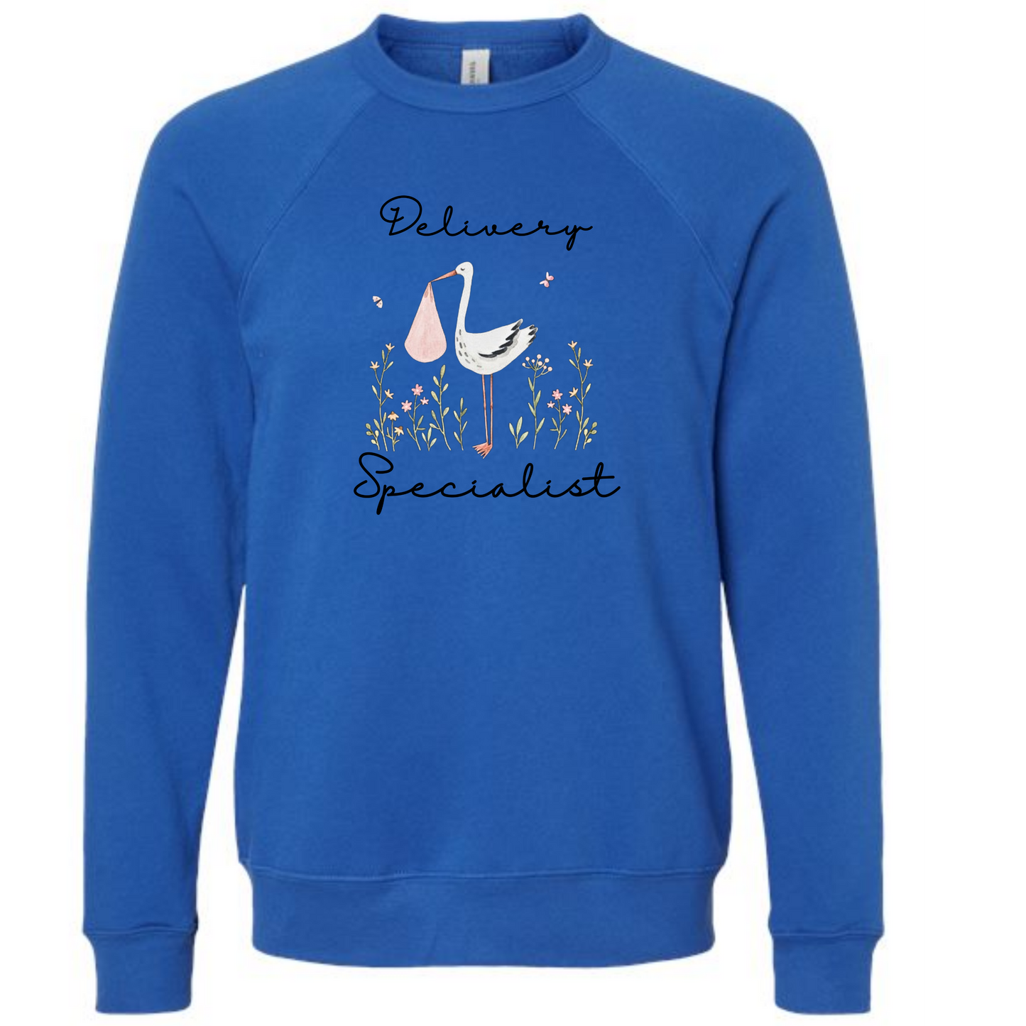 Delivery Specialist - Sponge Fleece Raglan Sweatshirt - Blues, Greens, Purple, and Black