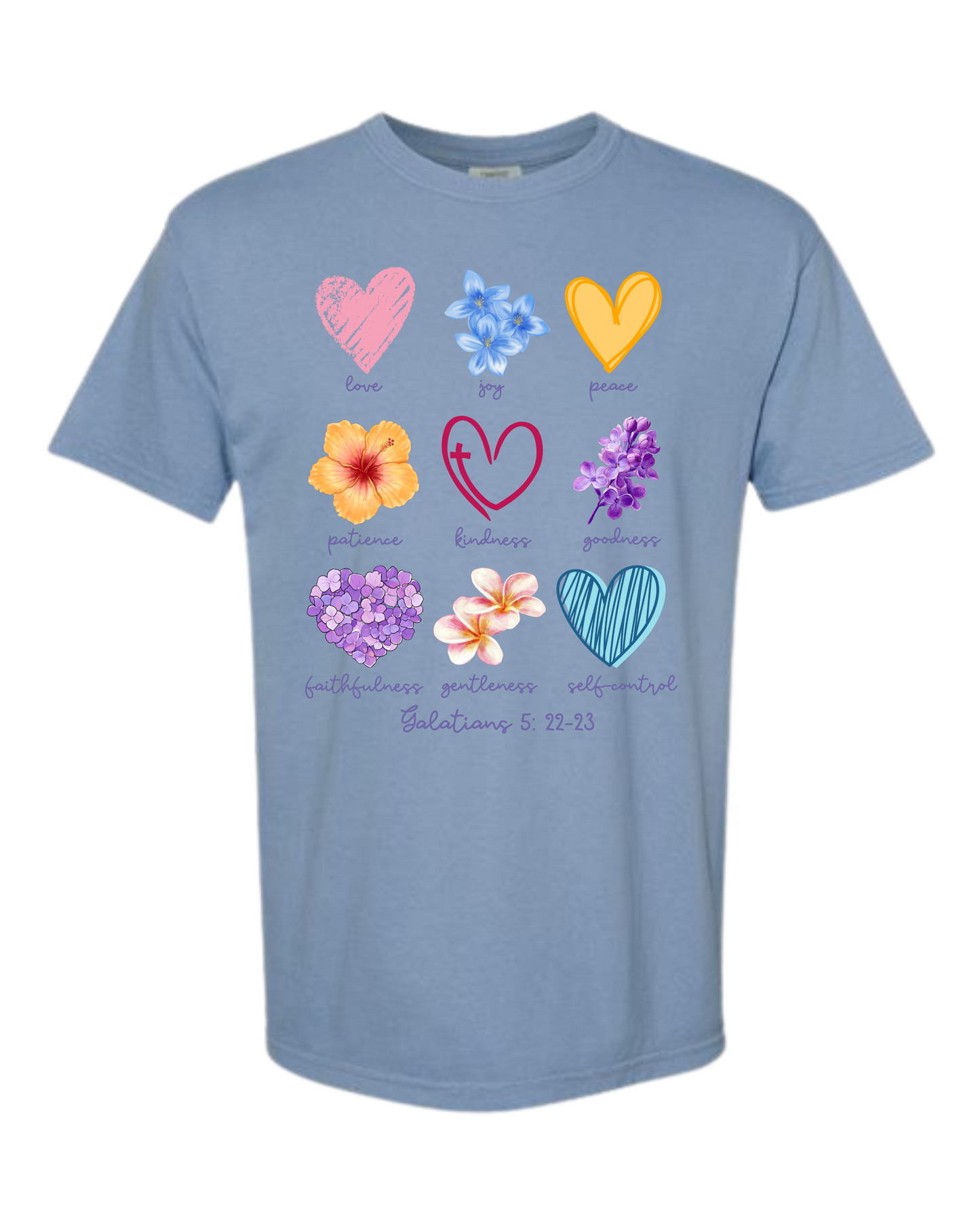 Galatians 5 - Spring - Comfort Colors - Heavyweight Unisex Tee - Blues