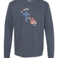 Loves Jesus & America too - Comfort Colors - Heavyweight Long Sleeve Tee - Blues & Greens