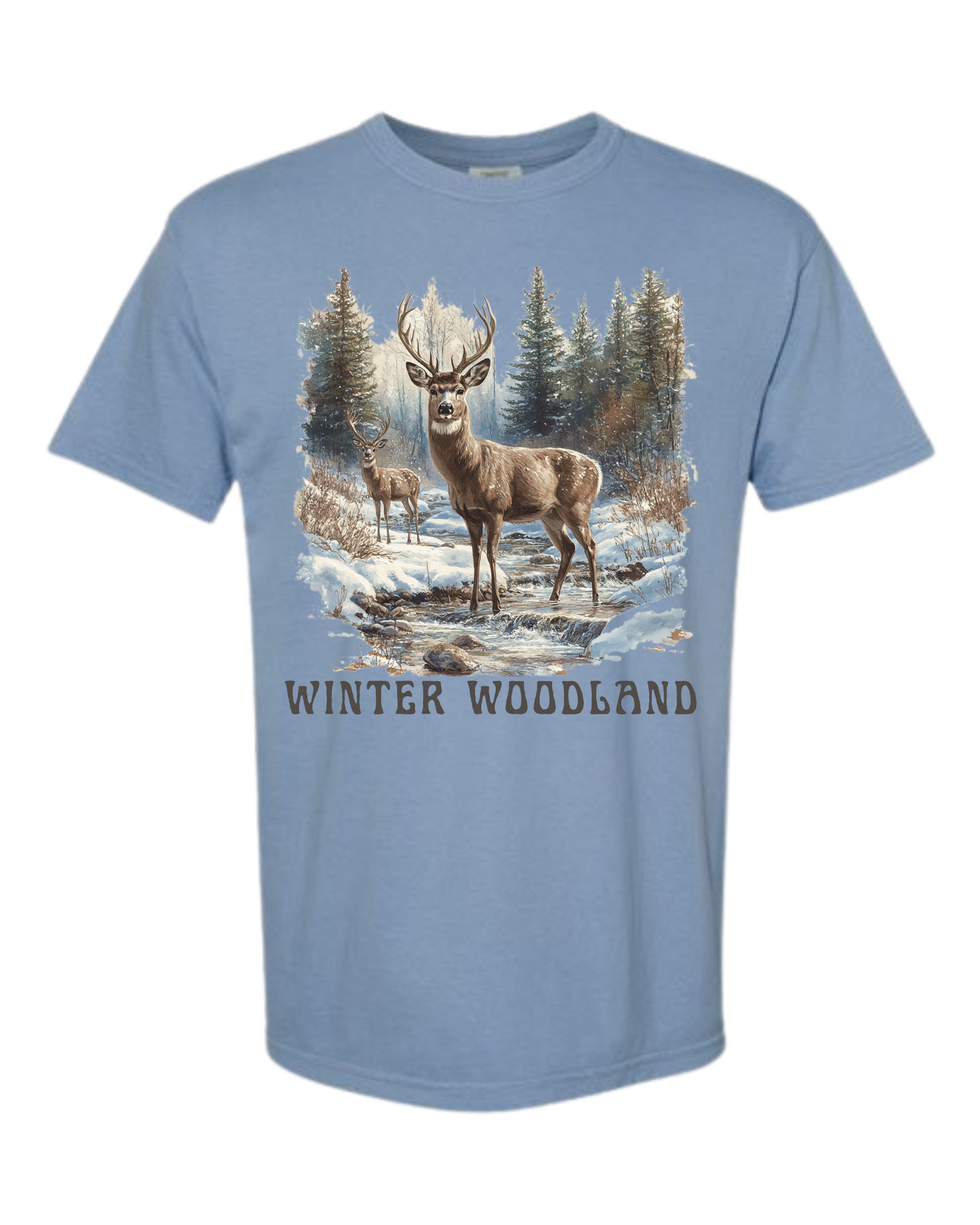 Winter Woodland - Comfort Colors - Heavyweight Unisex Tee - Blues