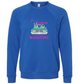 Get in Loser We're Playing Mahjong- Sponge Fleece Raglan Sweatshirt - Blues, Greens, Purple, and Black