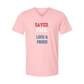 Saved. Free. Loud & Proud - Bella+Canvas - Unisex V-Neck - Assorted Colors