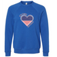 One Nation One Heart - Sponge Fleece Raglan Sweatshirt - Blues, Greens, Purple, and Black