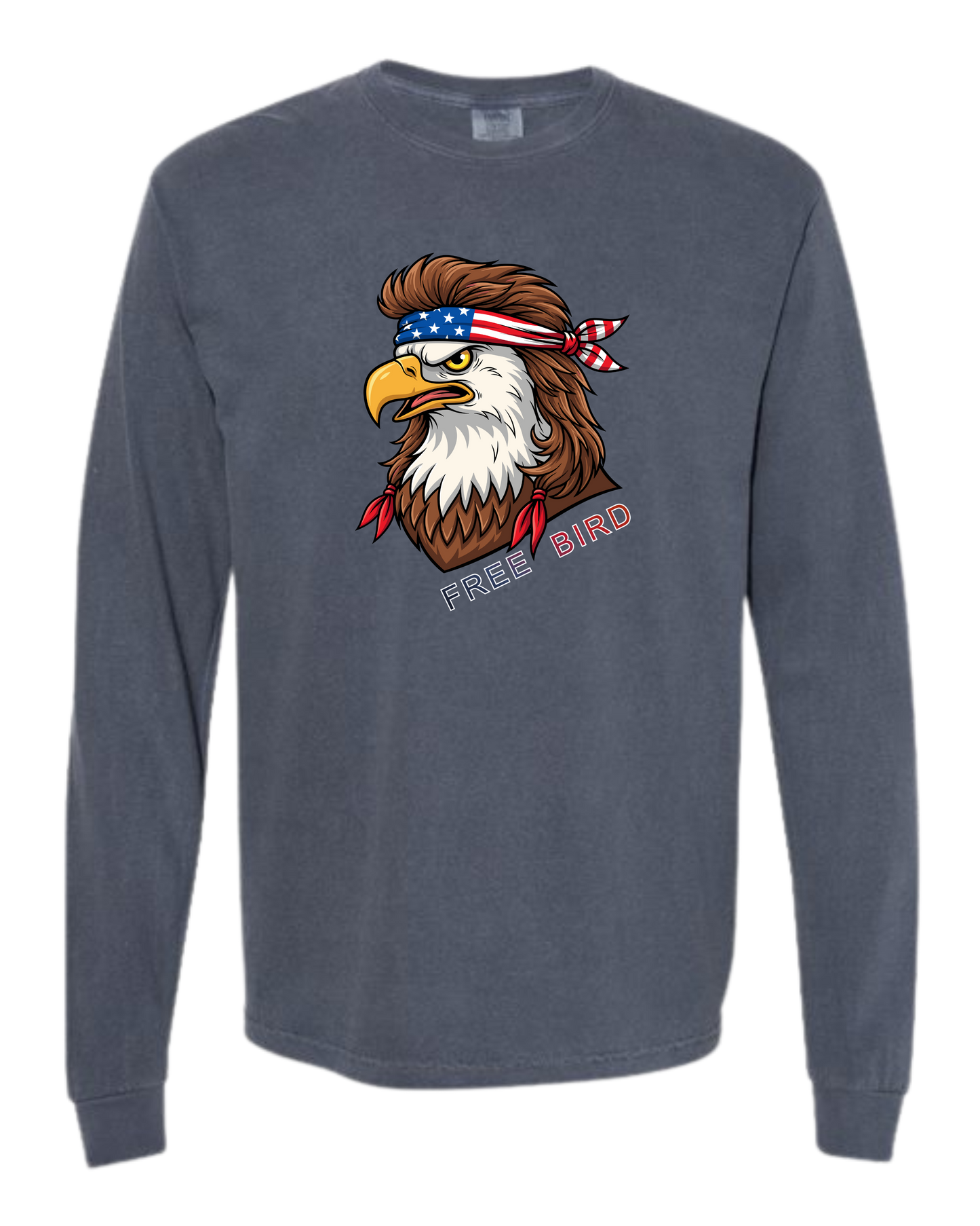 Rockin Free Bird - Comfort Colors - Heavyweight Long Sleeve Tee - Blues & Greens