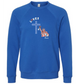 Loves Jesus & America too - Sponge Fleece Raglan Sweatshirt - Blues, Greens, Purple, and Black