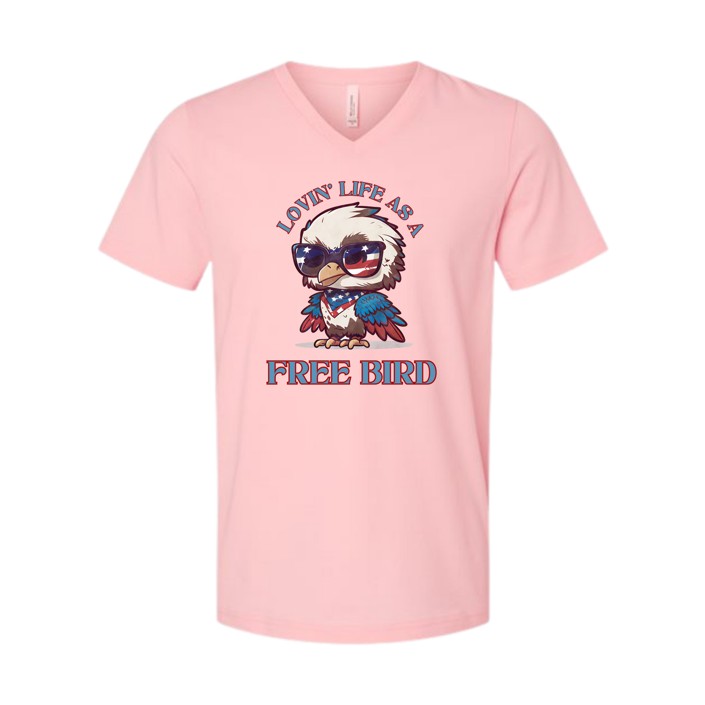 Lovin' Life as a Free Bird - Bella+Canvas - Unisex V-Neck - Assorted Colors