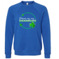 Hormones May Cause Shenanigans - Sponge Fleece Raglan Sweatshirt - Blues, Greens, Purple, and Black