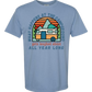 What Happens At The Campground - Comfort Colors - Heavyweight Unisex Tee - Blues