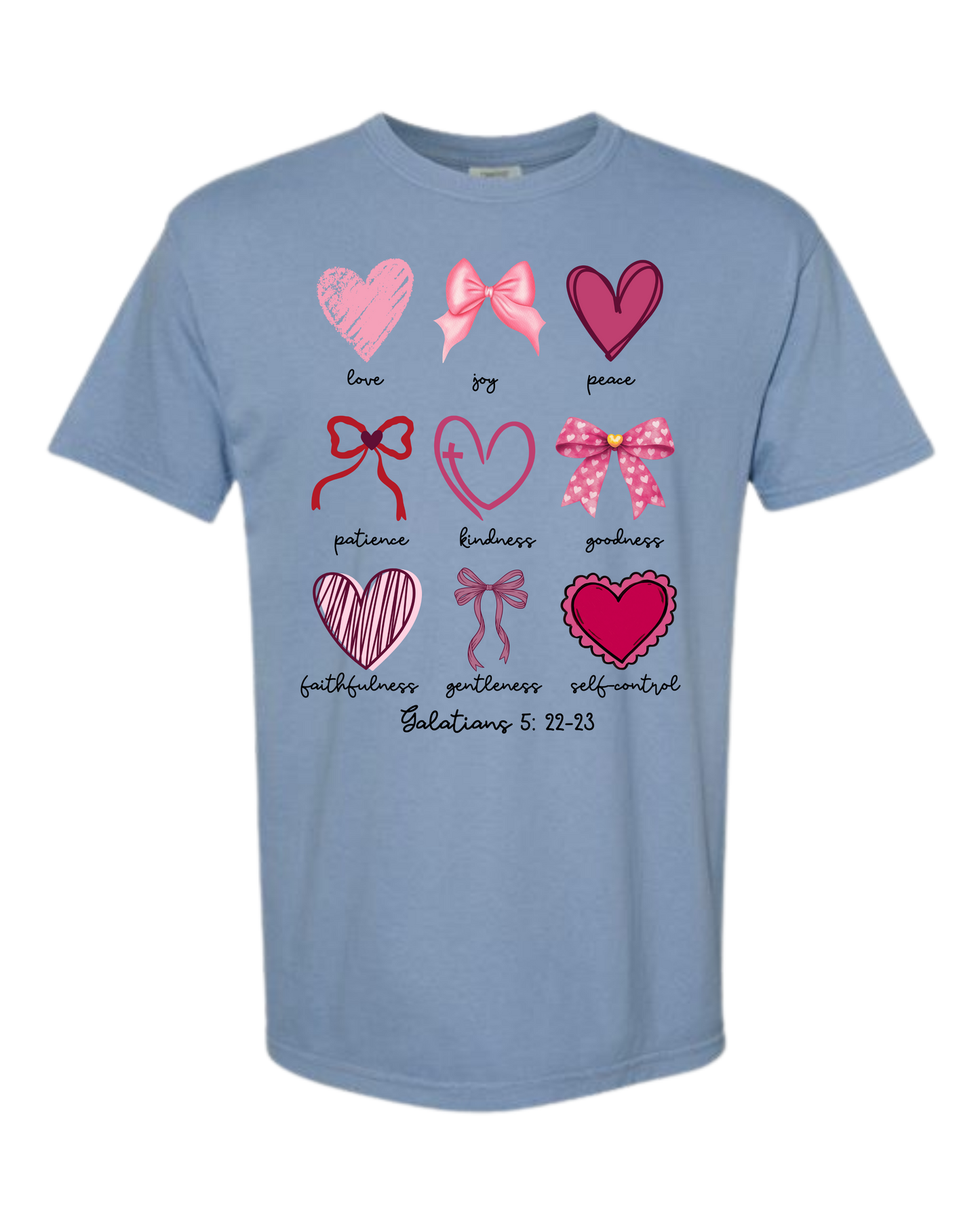 Galatians 5 - Valentines - Comfort Colors - Heavyweight Unisex Tee - Blues