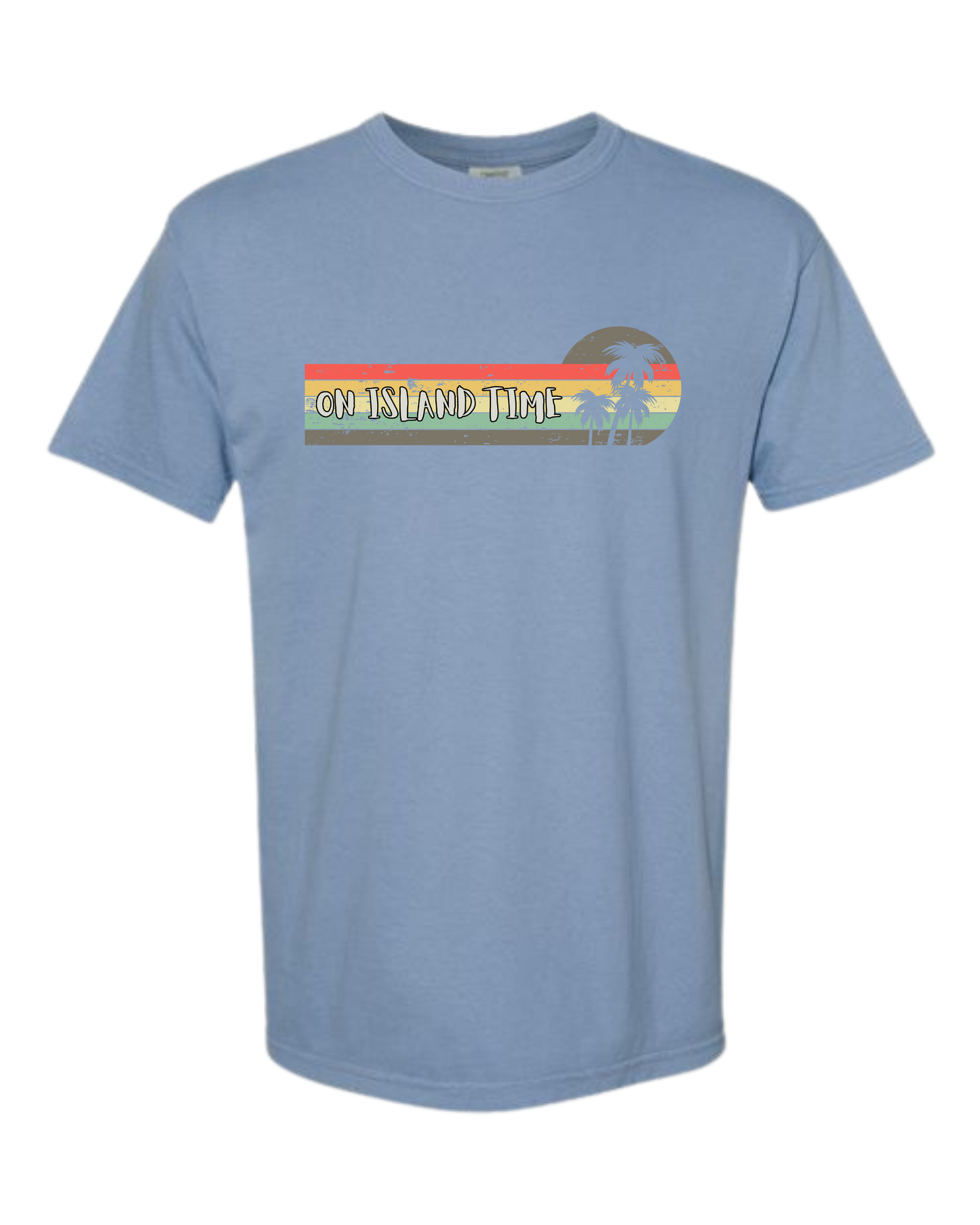 On Island Time - Comfort Colors - Heavyweight Unisex Tee - Blues