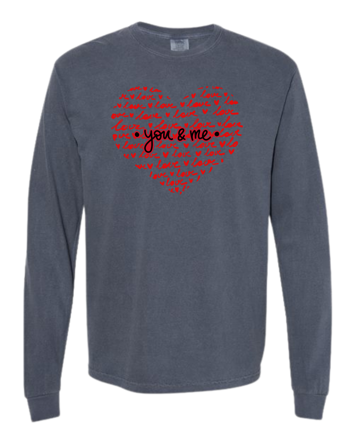 You & Me - Comfort Colors - Heavyweight Long Sleeve Tee - Blues & Greens