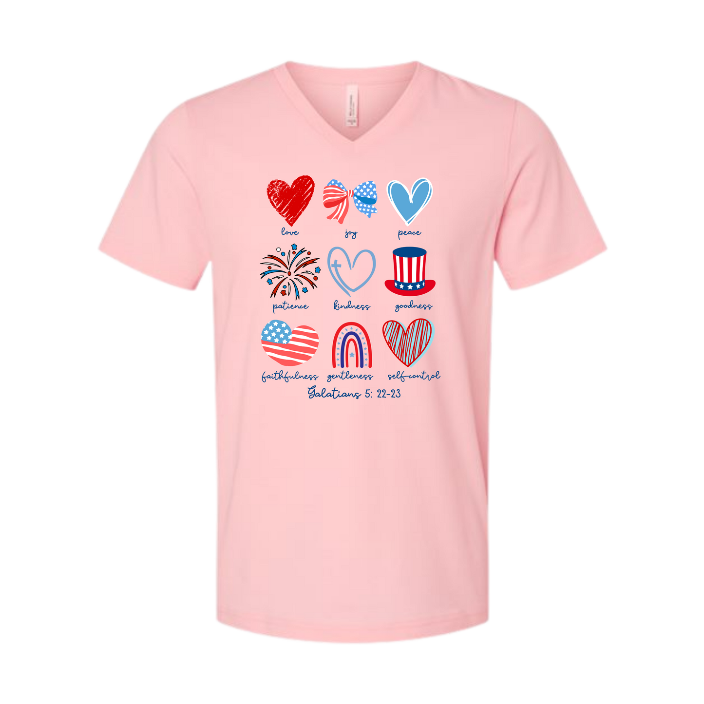 Galatians 5 - Patriotic - Bella+Canvas - Unisex V-Neck - Assorted Colors