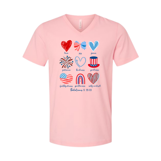 Galatians 5 - Patriotic - Bella+Canvas - Unisex V-Neck - Assorted Colors