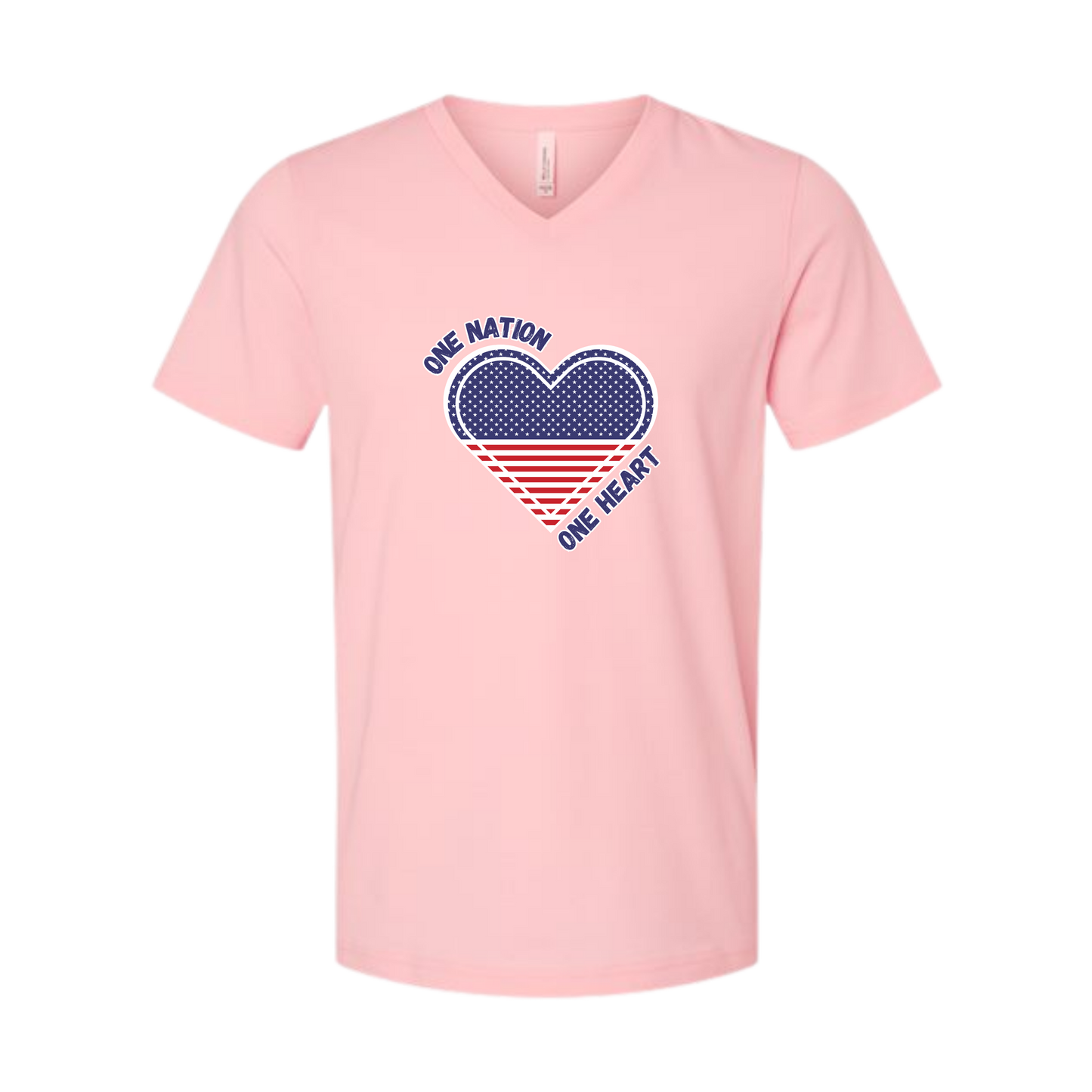 One Nation One Heart - Bella+Canvas - Unisex V-Neck - Assorted Colors