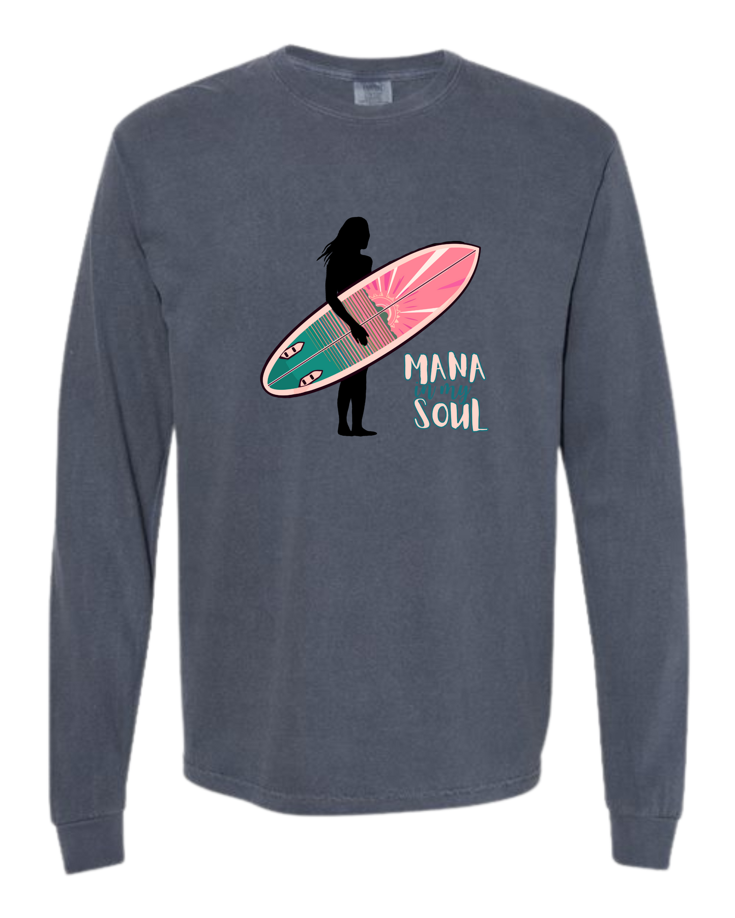 Mana in My Soul - Comfort Colors - Heavyweight Long Sleeve Tee - Blues & Greens