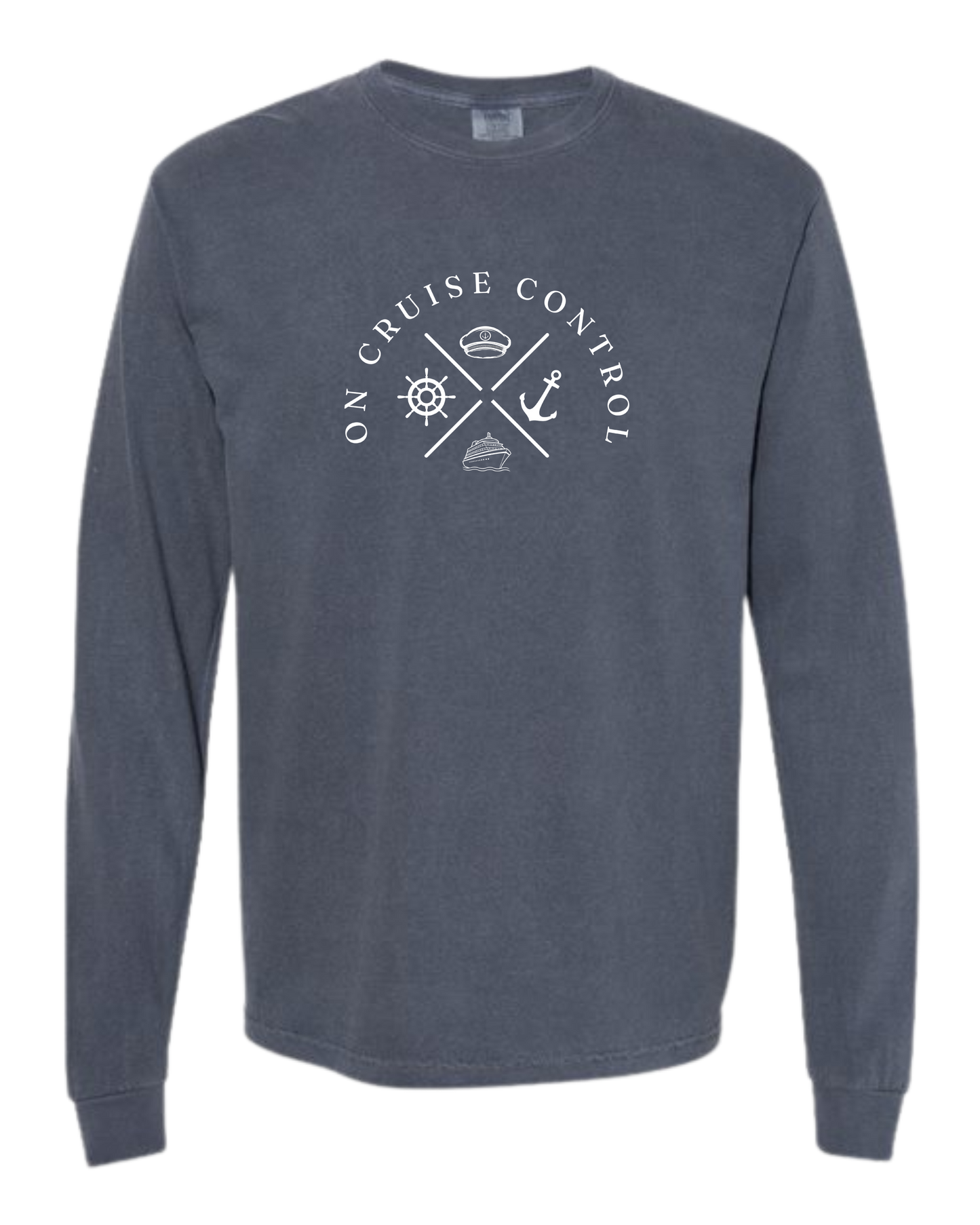 On Cruise Control - Comfort Colors - Heavyweight Long Sleeve Tee - Blues & Greens