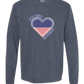 One Nation One Heart - Comfort Colors - Heavyweight Long Sleeve Tee - Blues & Greens