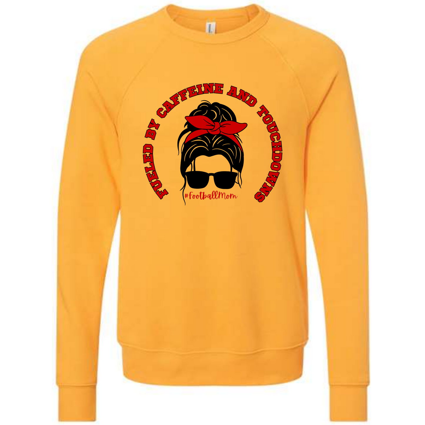 Football Moms Fueled By - Sponge Fleece Raglan Sweatshirt - Assorted Colors