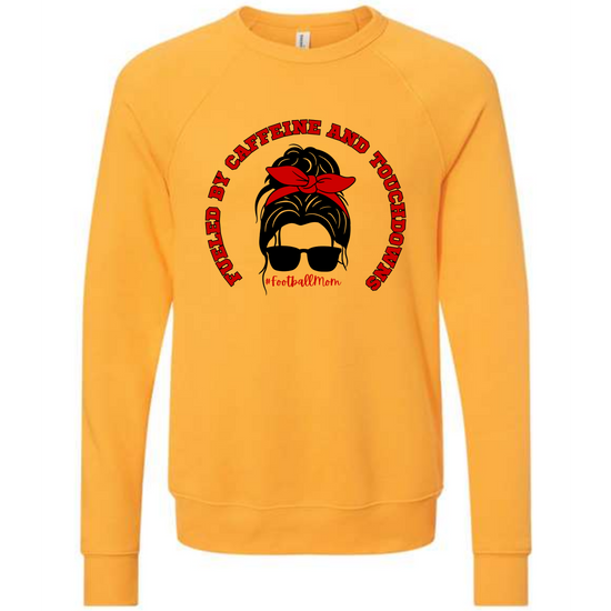 Football Moms Fueled By - Sponge Fleece Raglan Sweatshirt - Assorted Colors