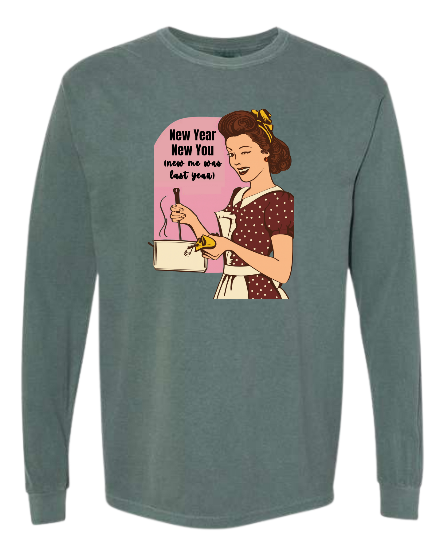 New Year New You - Comfort Colors - Heavyweight Long Sleeve Tee - Blues & Greens