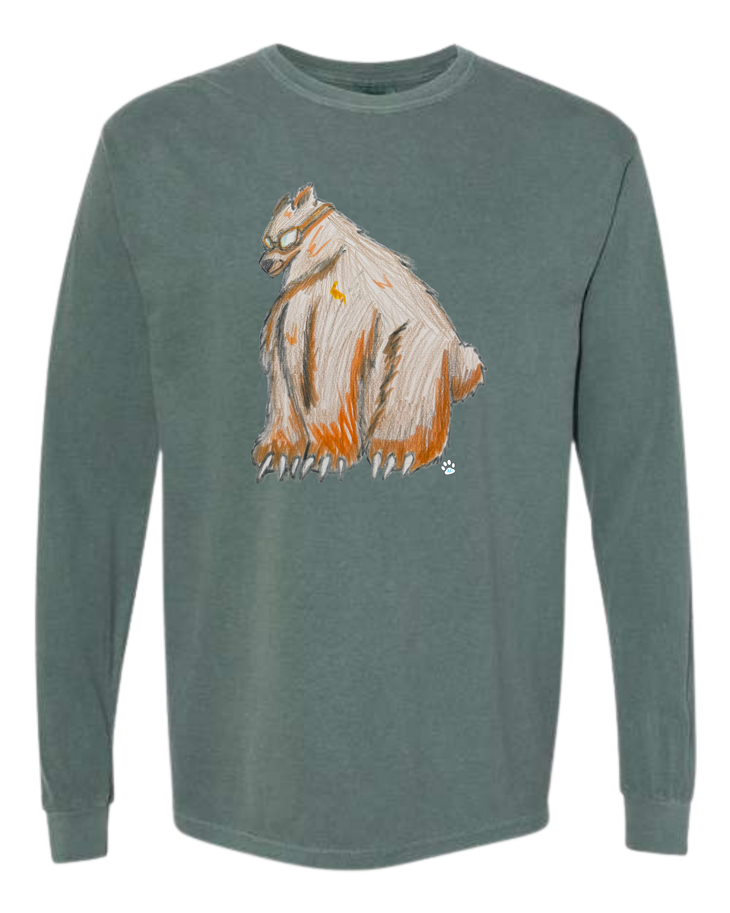 Muscle Bear - Comfort Colors - Heavyweight Long Sleeve Tee - Blues & Greens