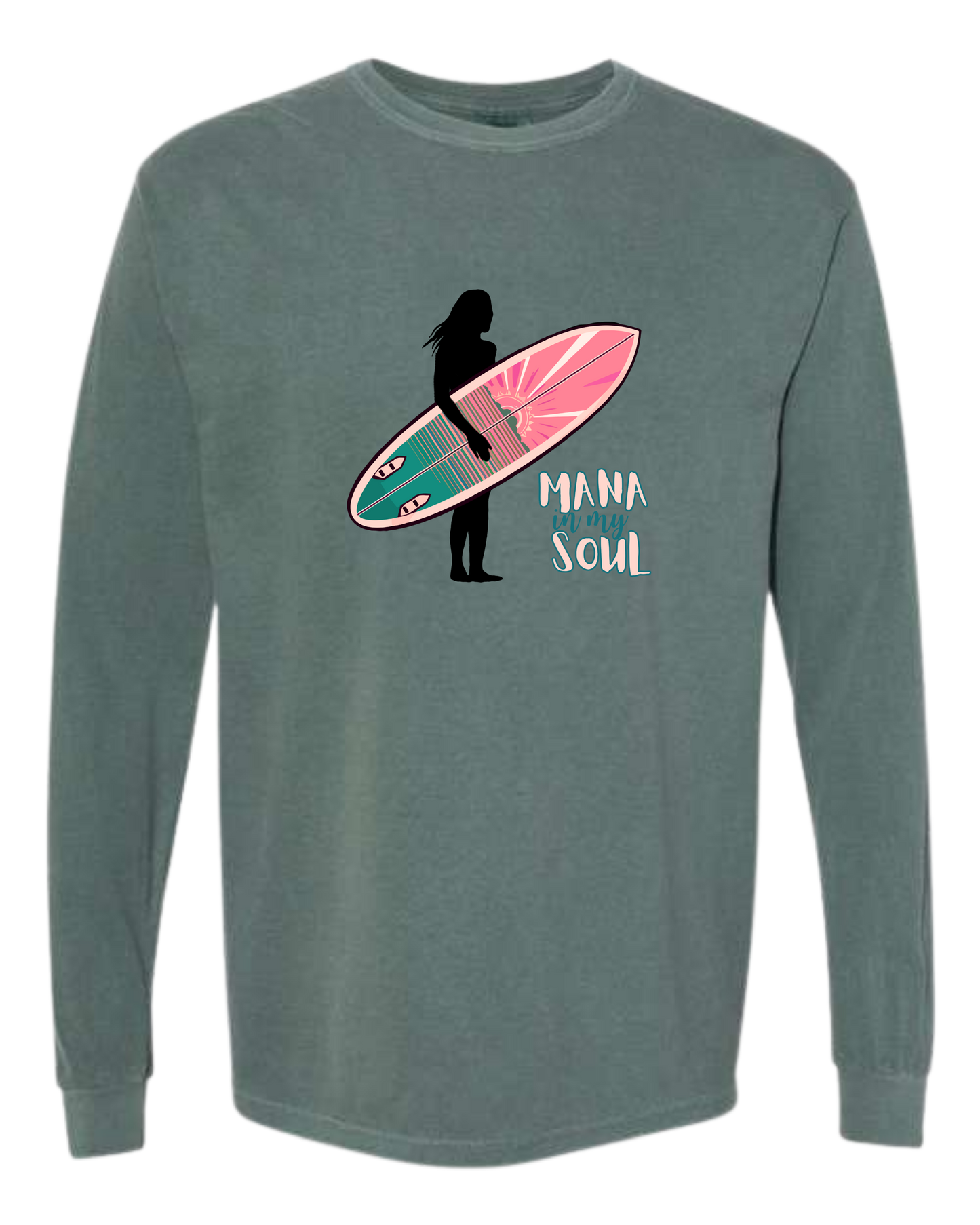 Mana in My Soul - Comfort Colors - Heavyweight Long Sleeve Tee - Blues & Greens