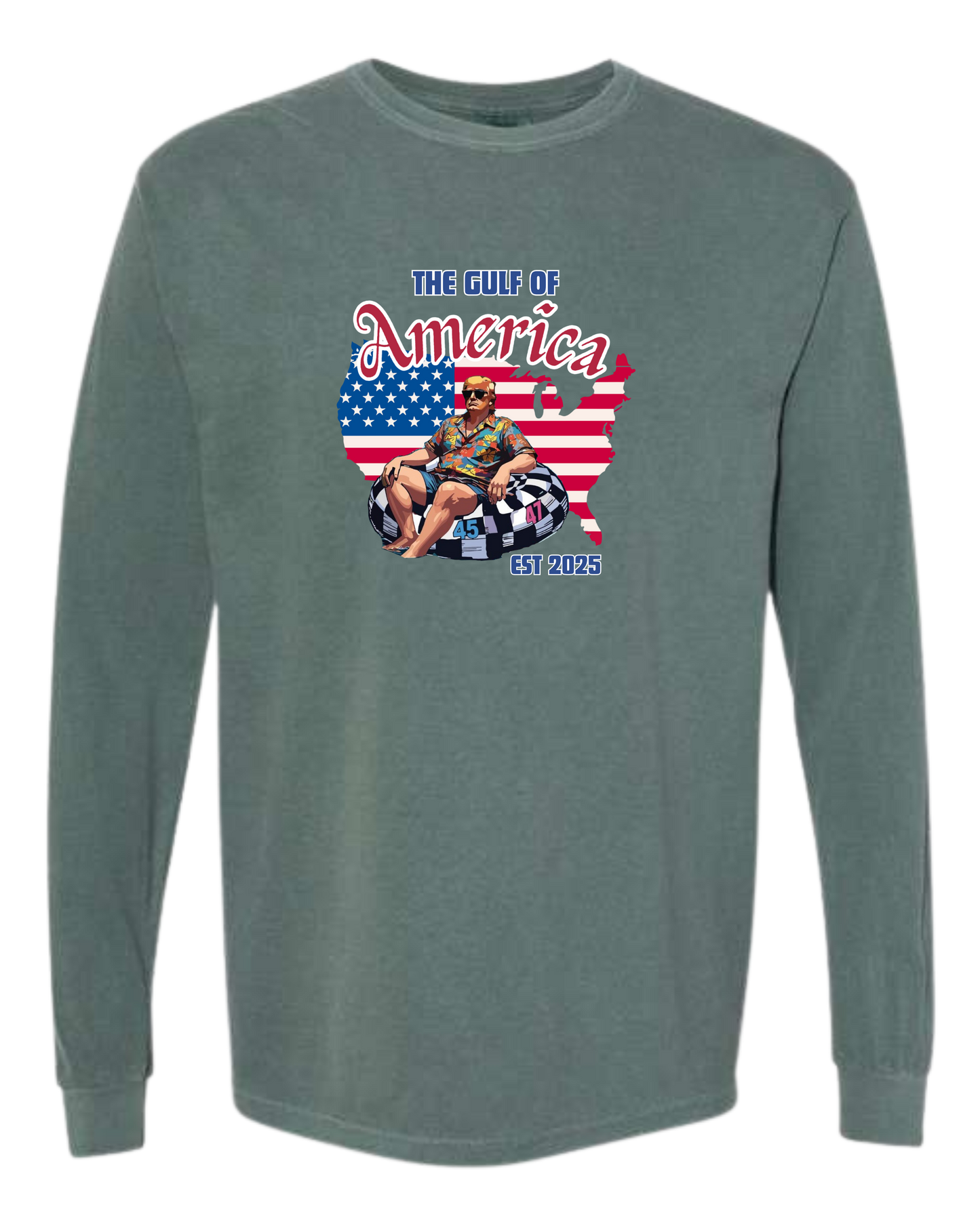 The Gulf of America - Comfort Colors - Heavyweight Long Sleeve Tee - Blues & Greens