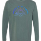 Sunsets & No Regrets - Comfort Colors - Heavyweight Long Sleeve Tee - Blues & Greens