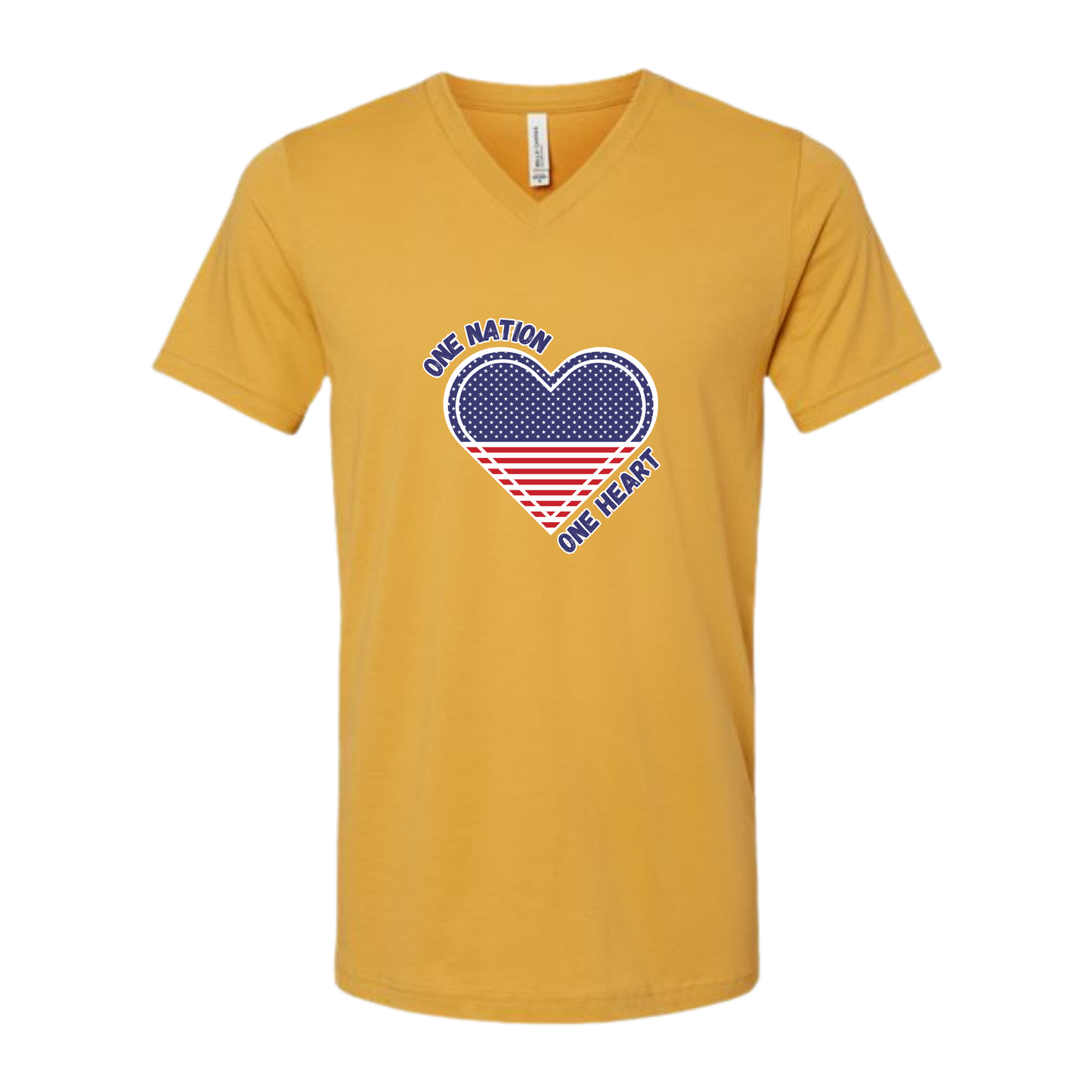 One Nation One Heart - Bella+Canvas - Unisex V-Neck - Assorted Colors